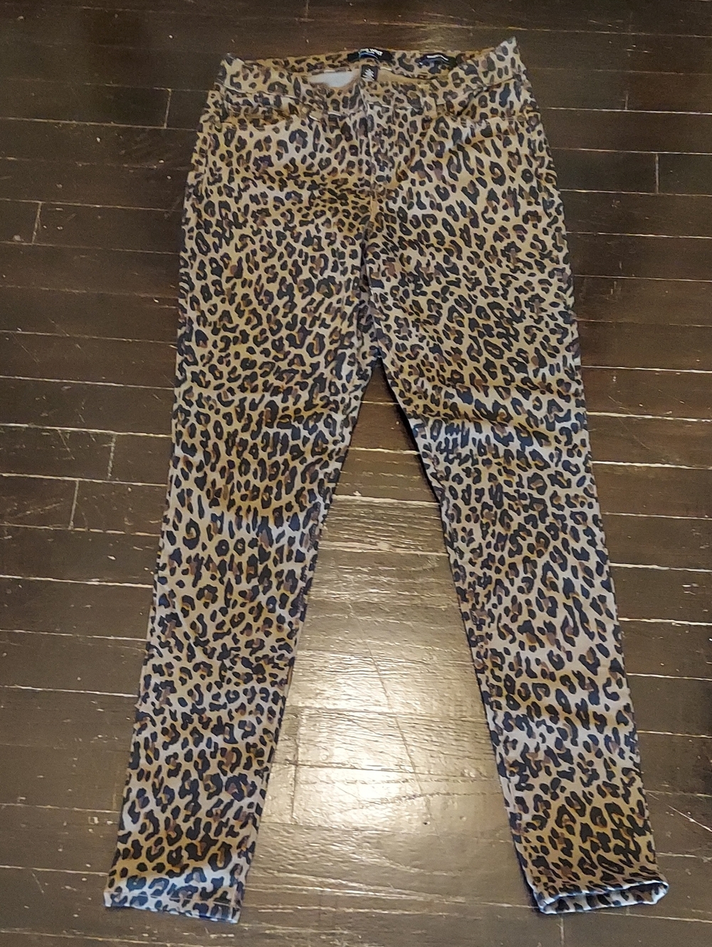 Nine West Leopard Print Skinny Jeans - Brown/Black